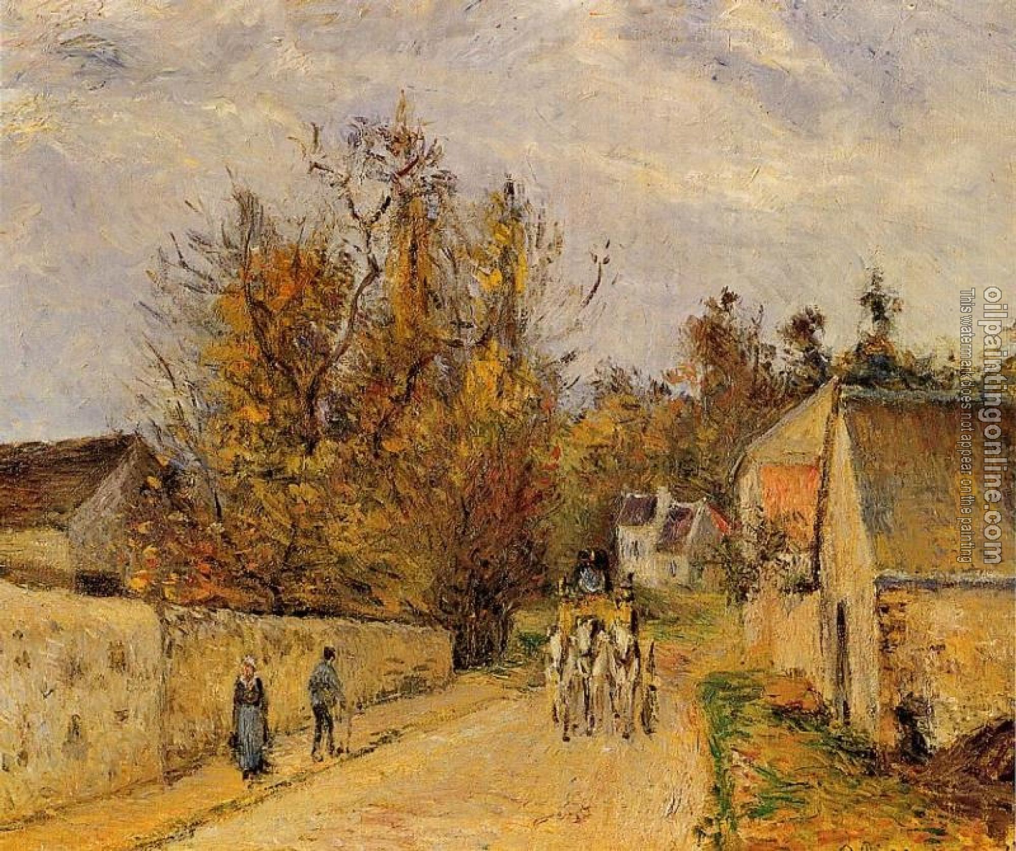 Pissarro, Camille - The Stage on the Road from Ennery to l'Hermigate, Pontoise